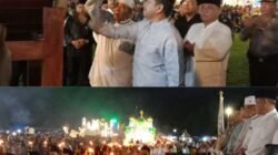 Meriah, Zulkifli Lepas Peserta Festival Takbir Akbar dan Pawai Obor Tropi Wagirin Arman di Klambir V